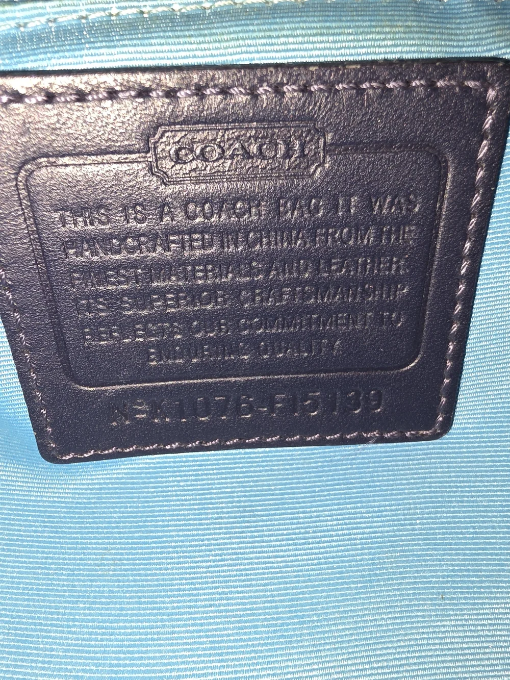 Coach Chelsea Multicolor Patterned Tote Bag with Blue Stripe F15139